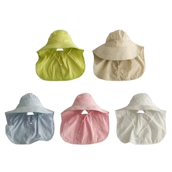 Бебешка шапка дишаща клапа защити шапка бебе регулируема детска лятна шапка широка периферия шапка за момичета момчета подарък