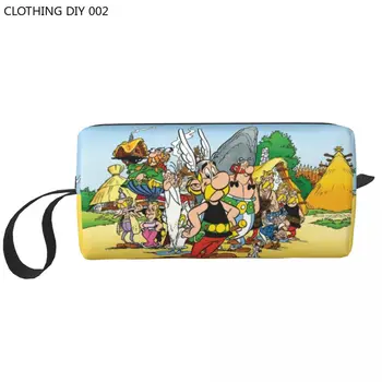 Аниме Астерикс и Обеликс пътуване козметична чанта за жени карикатура Getafix тоалетни грим организатор дама красота съхранение Dopp комплект