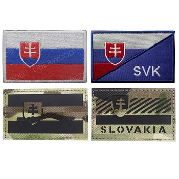 Словакия Знаме бродирани кръпка инфрачервени отразяващи тактически Armband емблема Словашка република значка DIY лепенки апликации