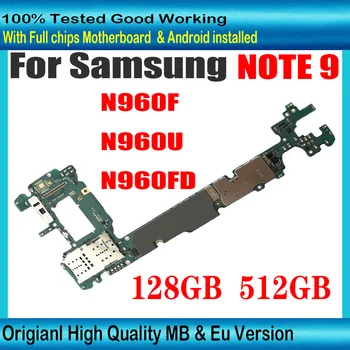 128GB оригинал за Samsung Galaxy Note 9 N960FD N960U N960F дънна платка Пълен отключен чист IMEI Android OS логика борда плоча