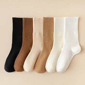 Чорапи Средна дължина пролетни и летни памучни чорапи 6 чифта дълги тръби Мъжки чорапи на едро