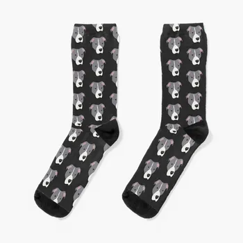 Сиви и бели чорапи за питбули щастливи футболни мъжки чорапи луксозна марка дамски