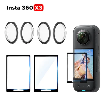 За Insta360 X3 Защитни лещи и предпазители за екран Протектор за капачка от закалено стъкло с резервни стикери Insta 360 аксесоари