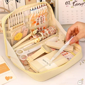 Сладки калъфи за моливи Голям капацитет Kawaii чанта торбичка кутия за момичета Обратно в училище Консумативи Японски корейски офис канцеларски материали