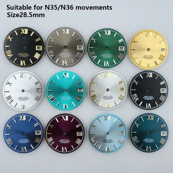 28.5mm NH35 Dial Watch Dal S Dial Mod Части за datejust NH36 Механични аксесоари за часовници за движение Ремонт на инструменти Замяна