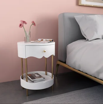 Нова лека луксозна скандинавска нощна маса спалня малка бяла до масата
