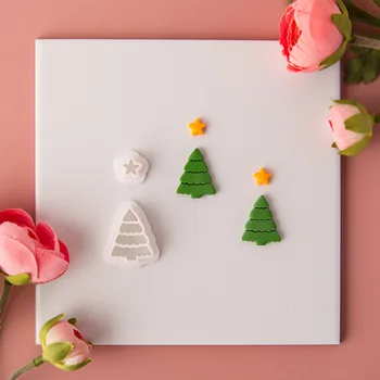 Коледно дърво стил полимерни глинени резачки комплект минималистичен обица резачка глина форми за сезон празник Коледа