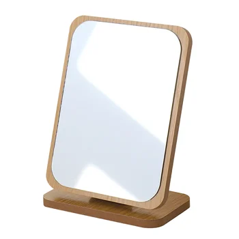 Настолна сгъваема дървена грим огледало прост стил десктоп грим огледало