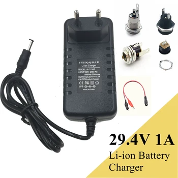29.4V 1A литиево-йонно зарядно устройство за 25.2V 25.9V батерия 7S 18650 конектор за батерия DC5525