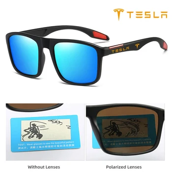 Мъжки слънчеви очила, луксозни маркови очила за шофиране поляризирани анти-отблясъци, очила за шофиране за Tesla модел 3 модел X Y стил Roadster