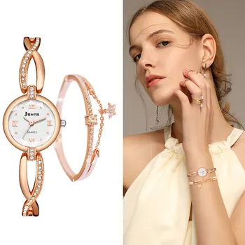 2022 Нова малка циферблат диамантена гривна часовници Хан издание договорени мода женски студент приятелки ръка верига кварцов часовник