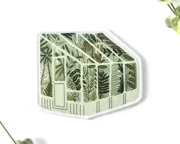 Илюстрирано оранжерийно желязо върху бродирани лепенки за облекло Декоративна чанта Растения Кръпка Апликация Якета Лого Шиене Направи си сам