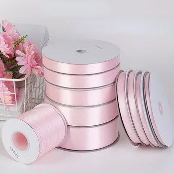 91Meters/Roll Светло розови копринени сатенени панделки за сватбено коледно парти декор DIY лък занаятчийски панделки картичка подаръци опаковъчни консумативи
