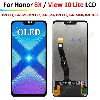 За Huawei Honor 8X / Преглед 10 Lite LCD дисплей JSN-AL00 JSN-L22 JSN-L21 LCD DIsplay екран Сензорен панел дигитайзер събрание