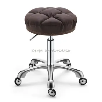 Салон за красота стол ролка стол ротационен повдигане пакет поща бръснарница голяма работа стол специален малък кръгъл стол за