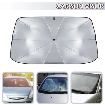 Сгъваема кола предно стъкло слънце сянка 140 * 70 см чадър кола UV покритие сенник топлоизолация предния прозорец вътрешна защита