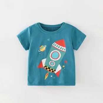 2023 Нови тениски за момче летни деца Tees ракета модел