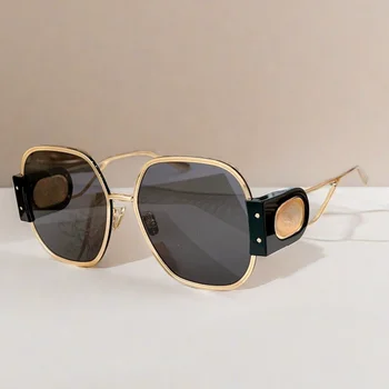 A152 Модна личност Жените в западен стил показват тънко лице Анти ултравиолетова метална рамка Дамски слънчеви очила за мъже Слънчеви очила