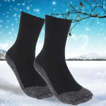 1Pair 35 градуса зимни термично отопляеми чорапи Алуминизирани влакна Сгъстяване на супер меки удобни чорапи Поддържайте краката топли Ски чорапи Ново