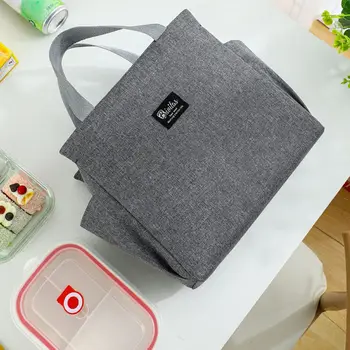 Хранителна чанта Плътен цвят Външна храна ръчни чанти Водоустойчива чанта за обяд Tote Canvas Lunch Bag Thermal Breakfast Organizer