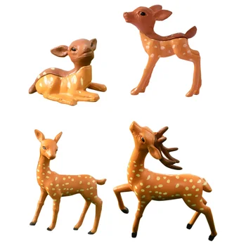 Sika елен статуя микро Pvc малки орнаменти миниатюрни декори бонсай коледно бюро декори