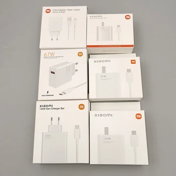 Xiaomi турбокомпресор 33W 67W 120W EU US адаптер за бързо зареждане USB тип C кабел за Mi 13 12 11T Poco F4 Redmi Note 11 10 K50 Pro