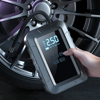Цифров въздушен компресор 4000mAh Цифров манометър LCD дисплей Ръчен инфлатор на гуми за автомобилни гуми помпа за велосипеди Автомобилен мотоциклет