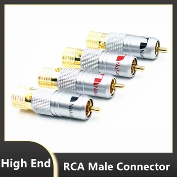 Nakamichi RCA конектор 24K позлатен 10mm заключващ се терминал за високоговорители Аудио кабелен субуферен усилвател за домашно кино RCA гнездо