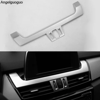 Angelguoguo Chrome конзола навигационен екран рамка стикер за BMW Серия 2 Tourer F45 F46 2016-2017 Car Cover Trim Strip