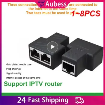 1 ~ 8PCS към двупосочна LAN RJ45 разширител сплитер Ethernet адаптер за интернет кабелна връзка 1 вход 2 изход високо качество