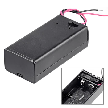 1Pc 9V кутия за държач на батерията с проводници Олово 9 волтова кутия за батерии ON / OFF Калъф за изключване на превключвателя за 6F22 PP3 дропшипинг