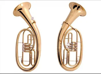 оригинален Месингово позлатено 3 Ключодържател Рог Тенор Еуфониум B-плосък изпълнение соло инструмент тромпет рог Аксесоар свободен кораб