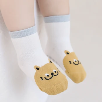 0-5Years Boys Girls Cotton Socks Soft Toddlers Ankle Sock Cartoon Animal Children's Socks Anti Slip Infant Baby Floor Sock