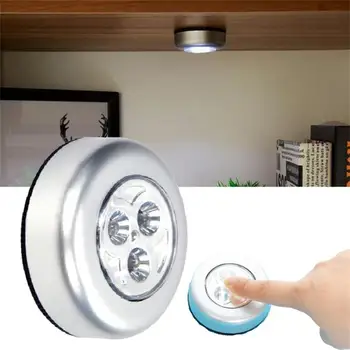 Mini Led нощна светлина батерия захранва сензорен контрол под кабинета светлина бяла светлина гардероб кухненско осветление стена лампа светлина