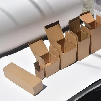 10pcs гофрирана картонена кафява универсална флип кутия за опаковане на пощенски картонени кутии