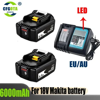 18V Makita 6000mAh литиево-йонна акумулаторна батерия 18v бормашина Резервни батерии BL1860 BL1830 BL1850 с DC18RC 3A зарядно устройство