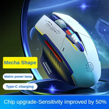 Безжична мишка 2.4G подсветка Геймърска мишка акумулаторна ергономична мишка за компютър Лаптоп игра Аксесоари за настройка на компютри Pc геймър