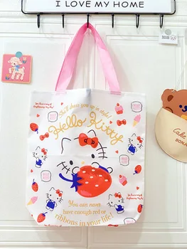Hello kitty Cartoon Eco Bag Сгъваема пакетна кука пазарска чанта Преносима чанта за пазаруване в супермаркет Чанта за съхранение
