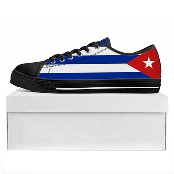 Кубински флаг нисък връх висококачествени маратонки мъжки женски тийнейджър платно маратонка Куба Prode случайни двойка обувки по поръчка обувка