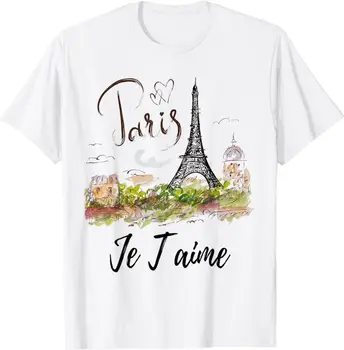 Париж Франция подарък, Айфеловата кула реколта Обичам Париж Франция тениска размер S-5XL