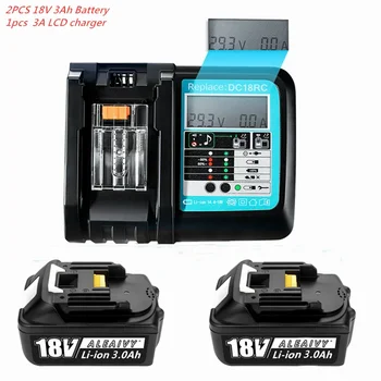 Акумулаторни електроинструменти BL1830 за Makita Li-ion 18V 3.0Ah батерия BL1815 BL1860 BL1850 BL1830 с LCD DC18RC 3A зарядно устройство