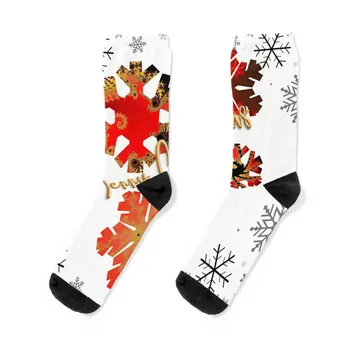 Коледа Снежинки Чорапи Зимни термо чорапи Чорапи за мъже Памук 100% Баскетболни чорапи Чорапи Дамски Мъжки