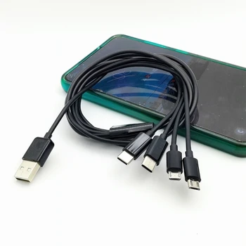 4in1 Multi зареждане кабел тип-C / MICRO USB кабел за зареждане USB към тип-C / Micro USB Chager кабел захранващ кабел 100cm / 39.37in