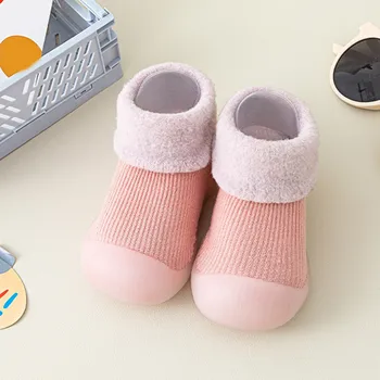Infant Boys Girls Shoes Toddler Fleece WarmThe Floor Non Slip Prewalker Shoes