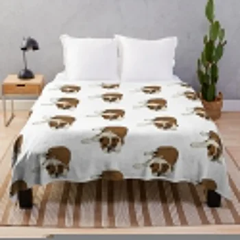 Английски булдог хвърлят одеяло легло каре Спално бельо одеяла и Бебешки къмпинг одеяла