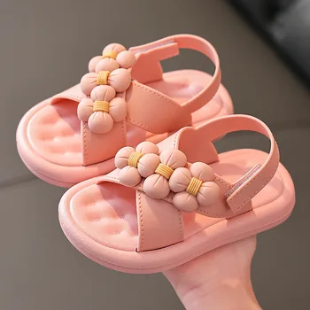Детски меки сандали за подметки Летни момичета против хлъзгане малки детски бебешки плажни обувки