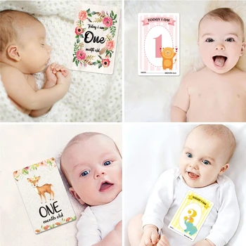 12 лист бебе месечни карти за важни събития раждане до 12 месеца снимка prop момент карти 54DA