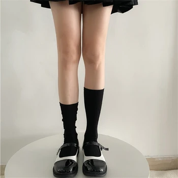 1 чифт сладки чорапи Лолитас памук есен сладки къси тънки чорапи, дамски принцеса стил разрошени чорапи средна тръба