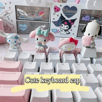 Sanrio Kawaii Цинаморол Клавишни капачки Механични капачки на клавиатурата Hello Kitty Pochacco MX Axis Персонализирана карикатура ESC DIY Key Cap Game