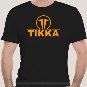 New Tikka By Sako Finland Огнестрелно оръжие Лого Мъжки черен дизайн T Shirt мода t-sdhirt мъже памук марка teeshirt